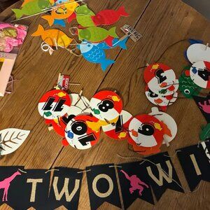 Birthday banners, letters & misc celebration items, a lot of new items